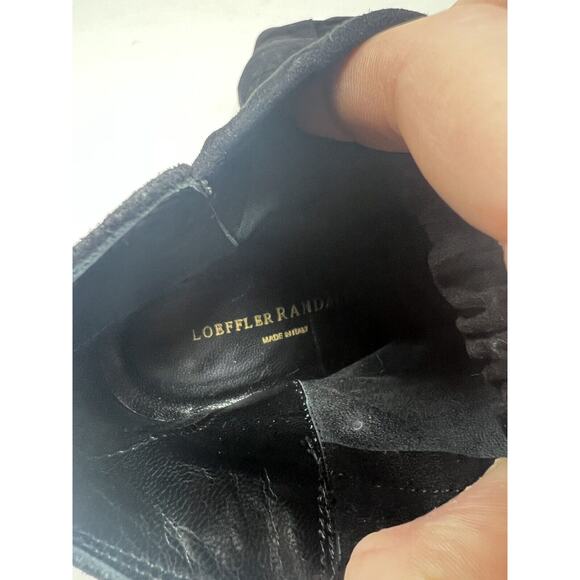 LOEFFLER RANDALL Women 8.5 Simone Suede Gathered Ankle Bootie Black EUC - Picture 8 of 10